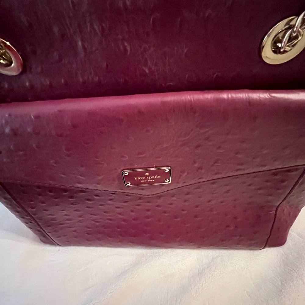 KATE SPADE ♠️ HALSEY A LA VITA OSTRICH IN RIOJA NWOT - Picture 5 of 16